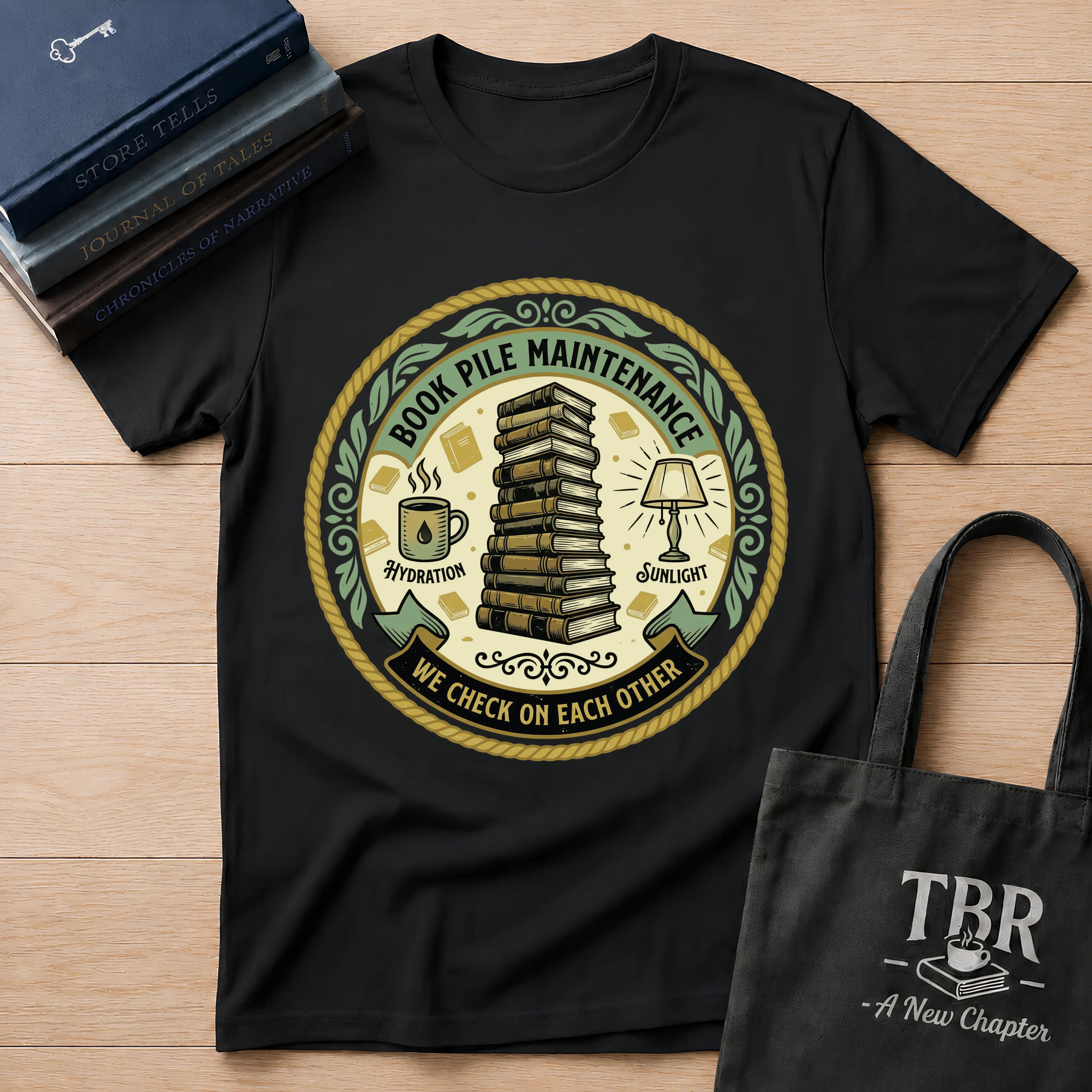 Book Pile Maintenance T-Shirt