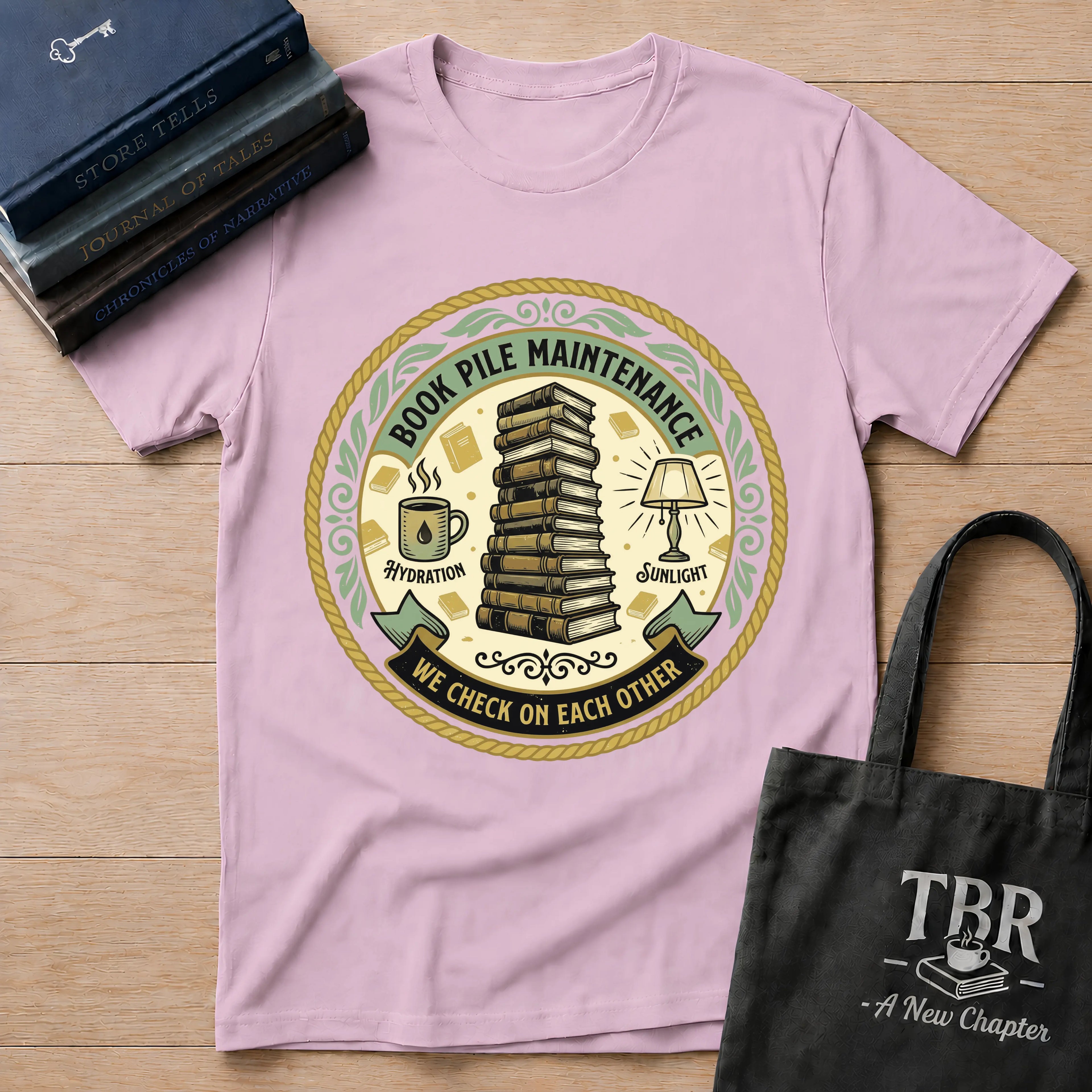 Book Pile Maintenance T-Shirt