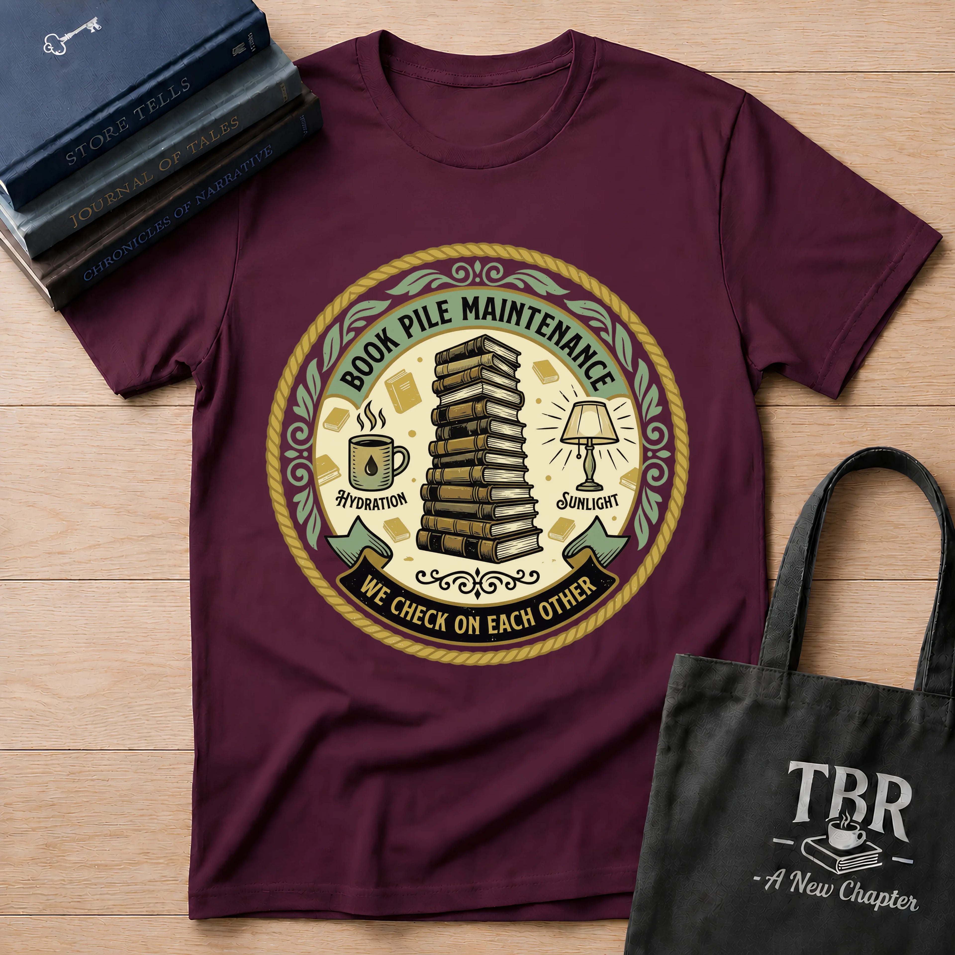 Book Pile Maintenance T-Shirt