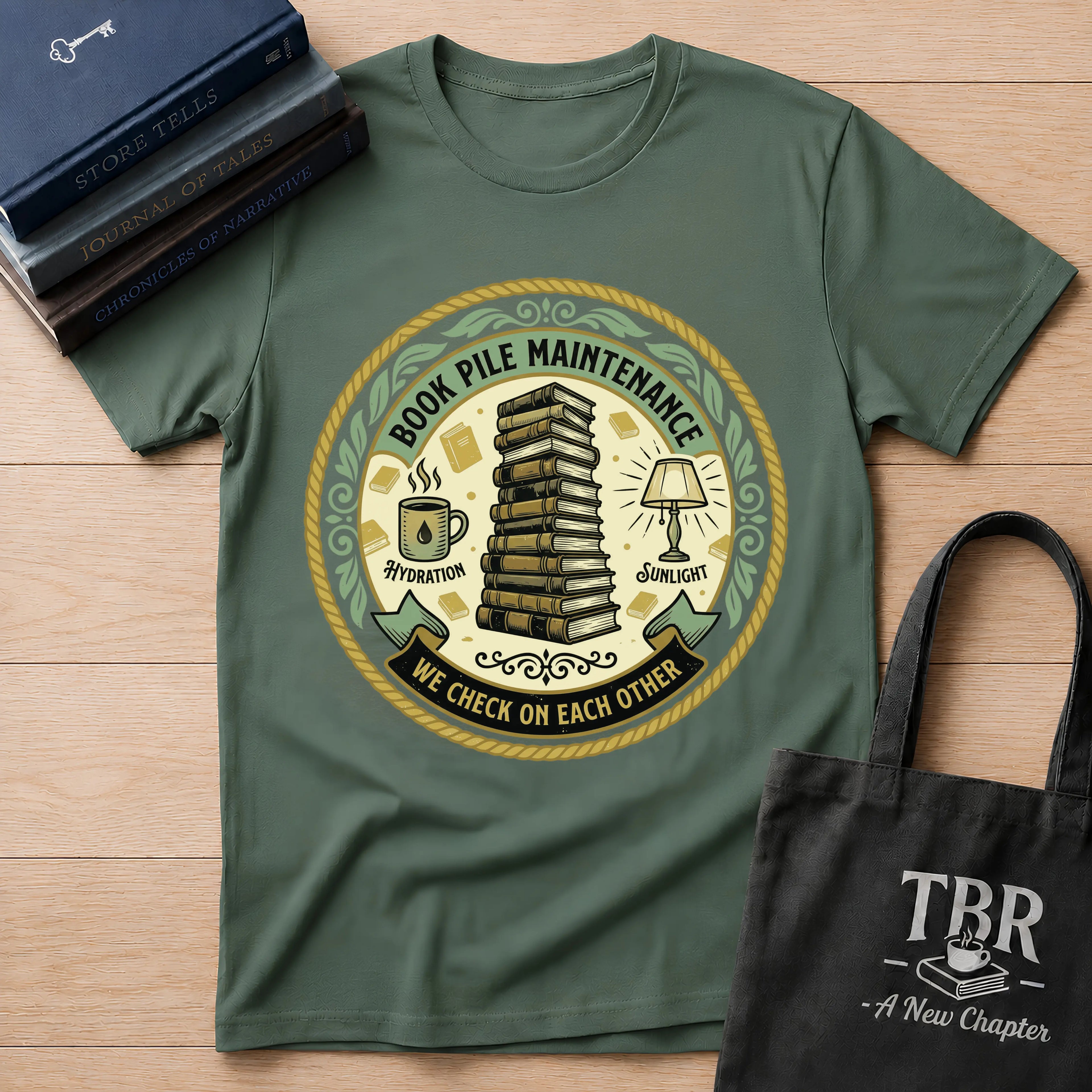 Book Pile Maintenance T-Shirt