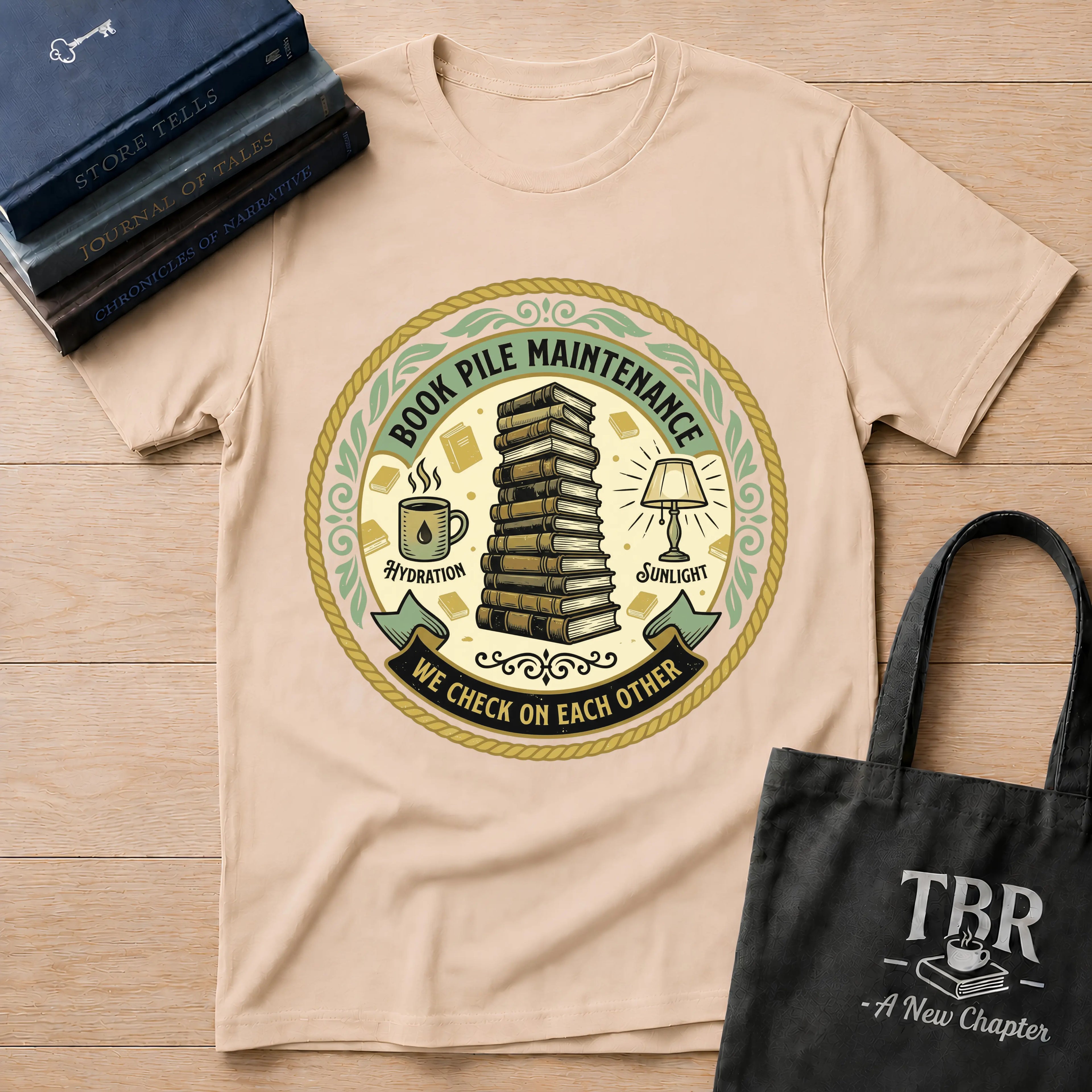 Book Pile Maintenance T-Shirt