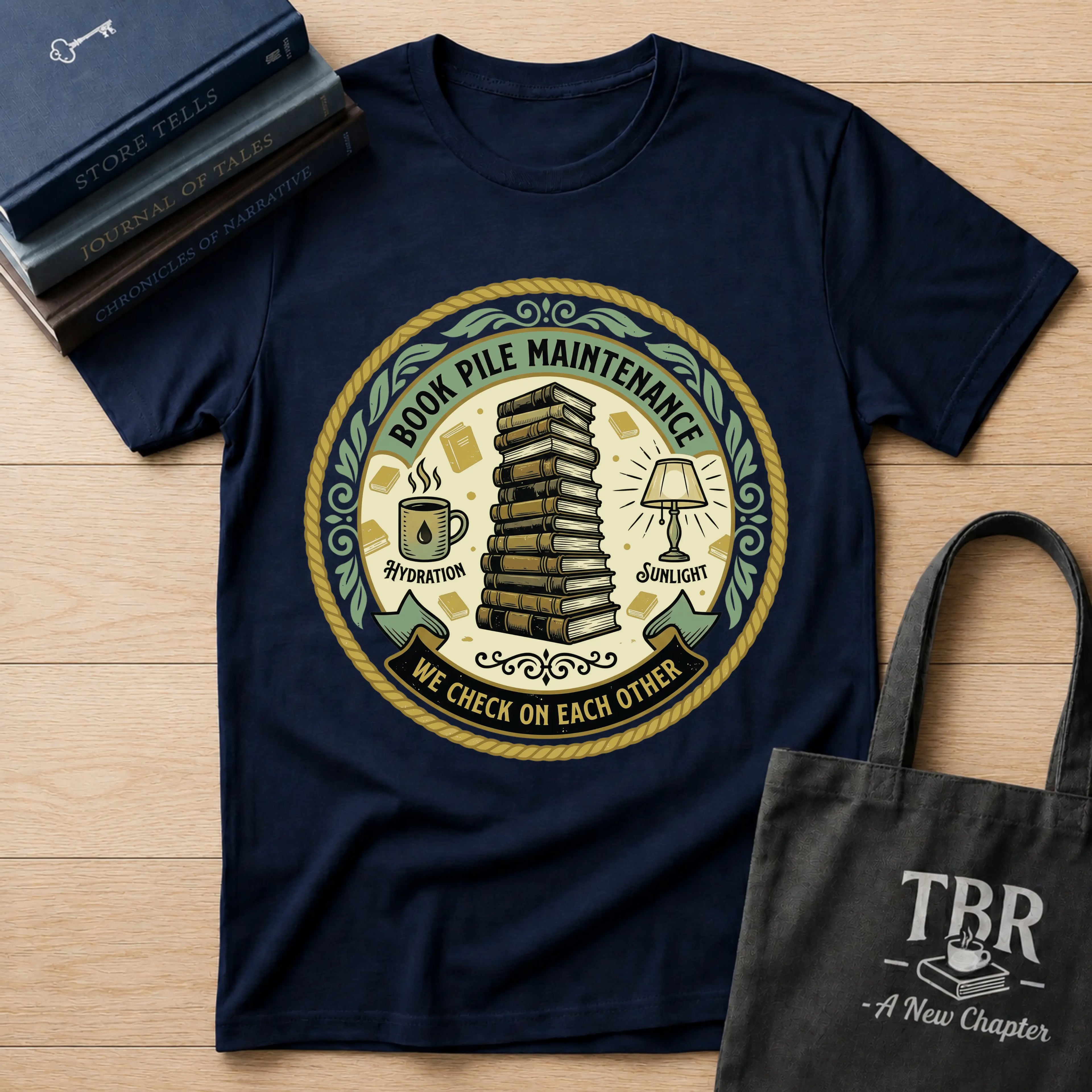 Book Pile Maintenance T-Shirt