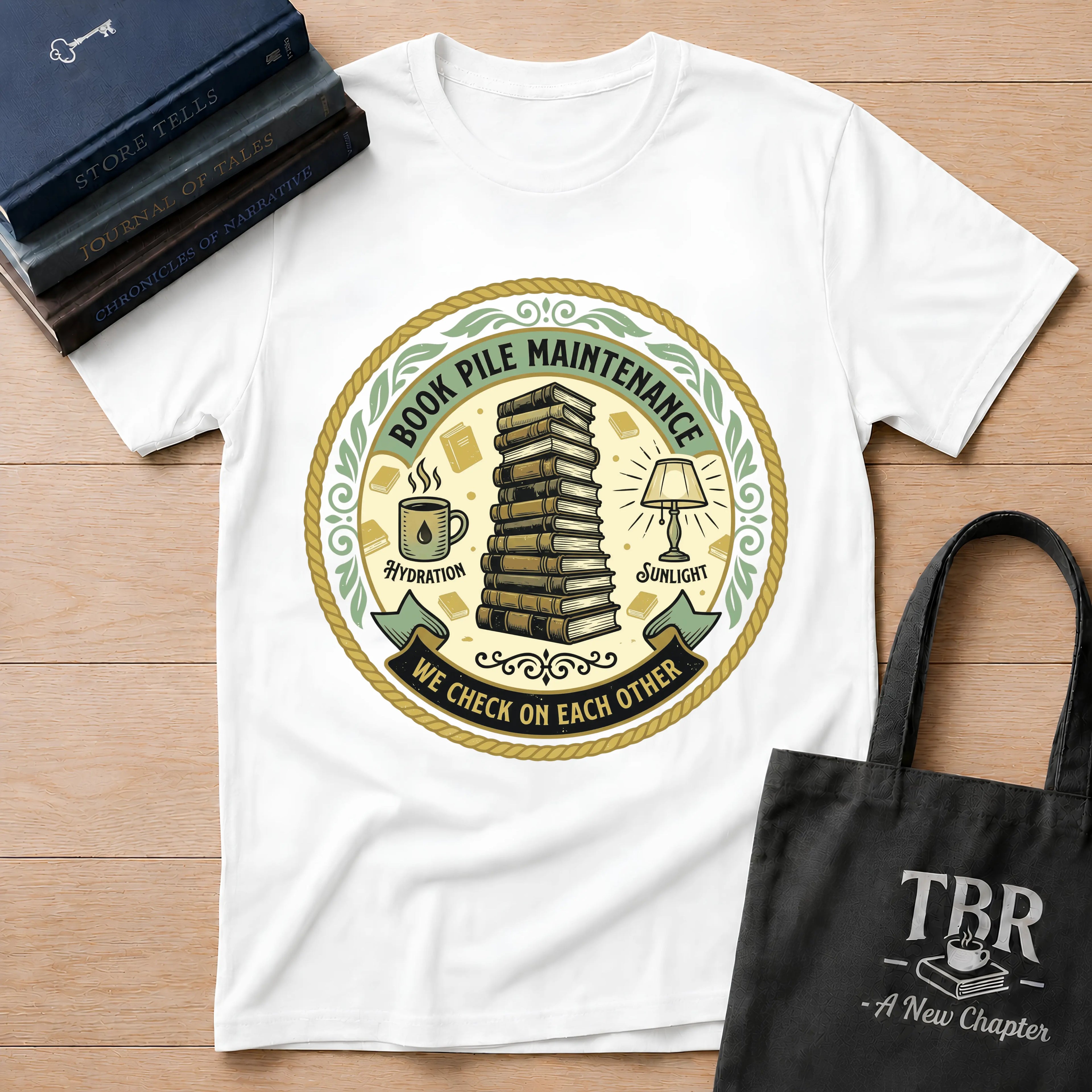 Book Pile Maintenance T-Shirt