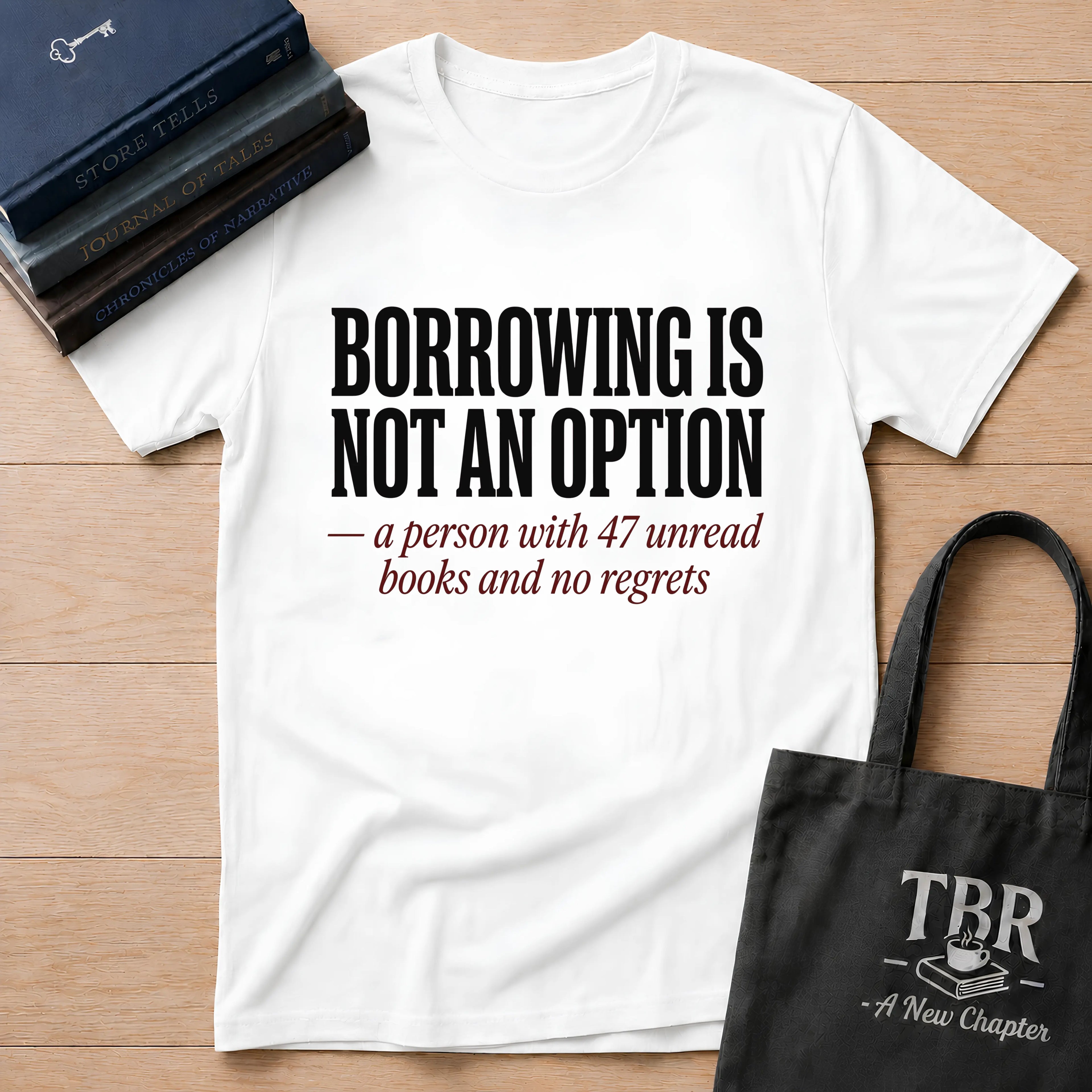 Borrowing Is Not An Option 47 Unread Books T-Shirt
