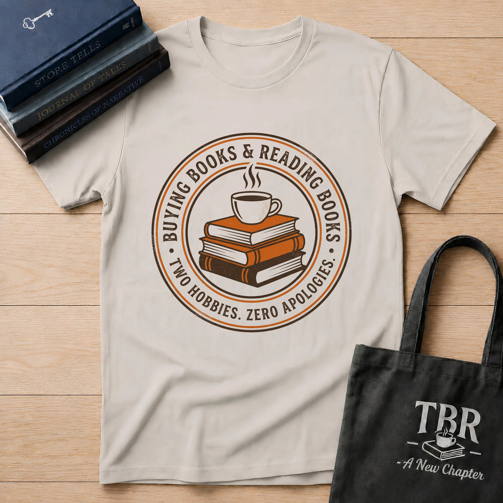 Buying Books And Reading Books Two Hobbies Zero Apologies T-Shirt