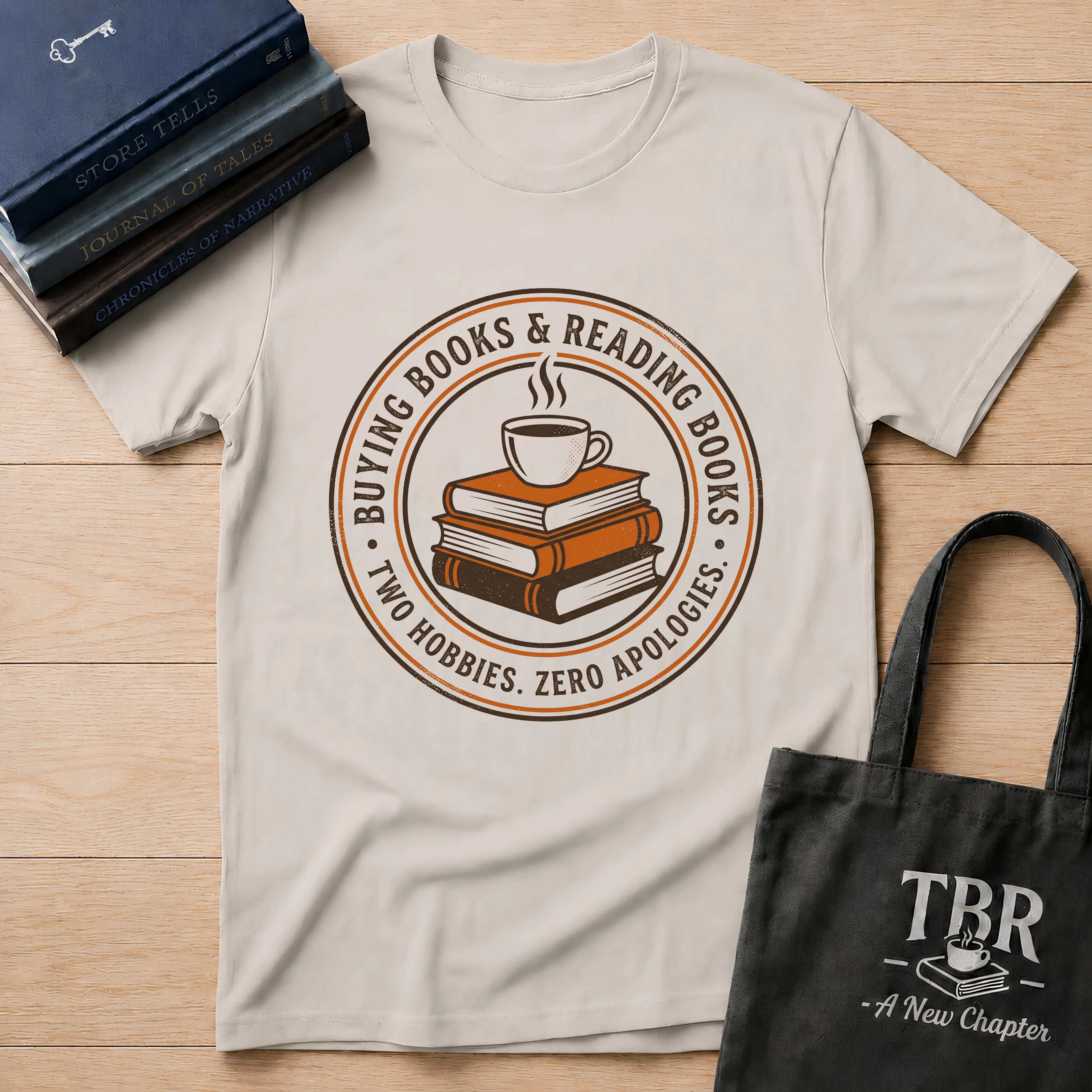 Buying Books And Reading Books Two Hobbies Zero Apologies T-Shirt