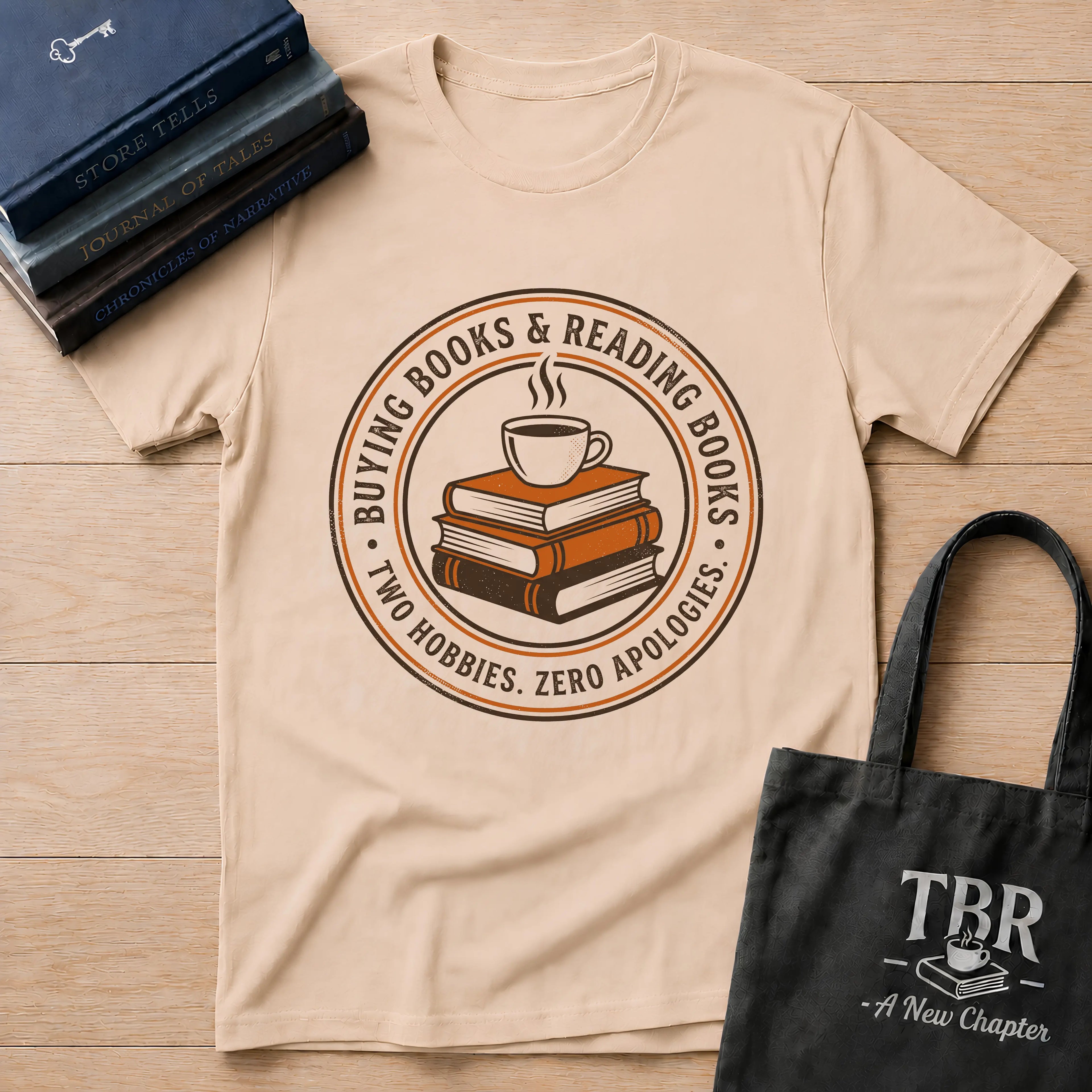 Buying Books And Reading Books Two Hobbies Zero Apologies T-Shirt