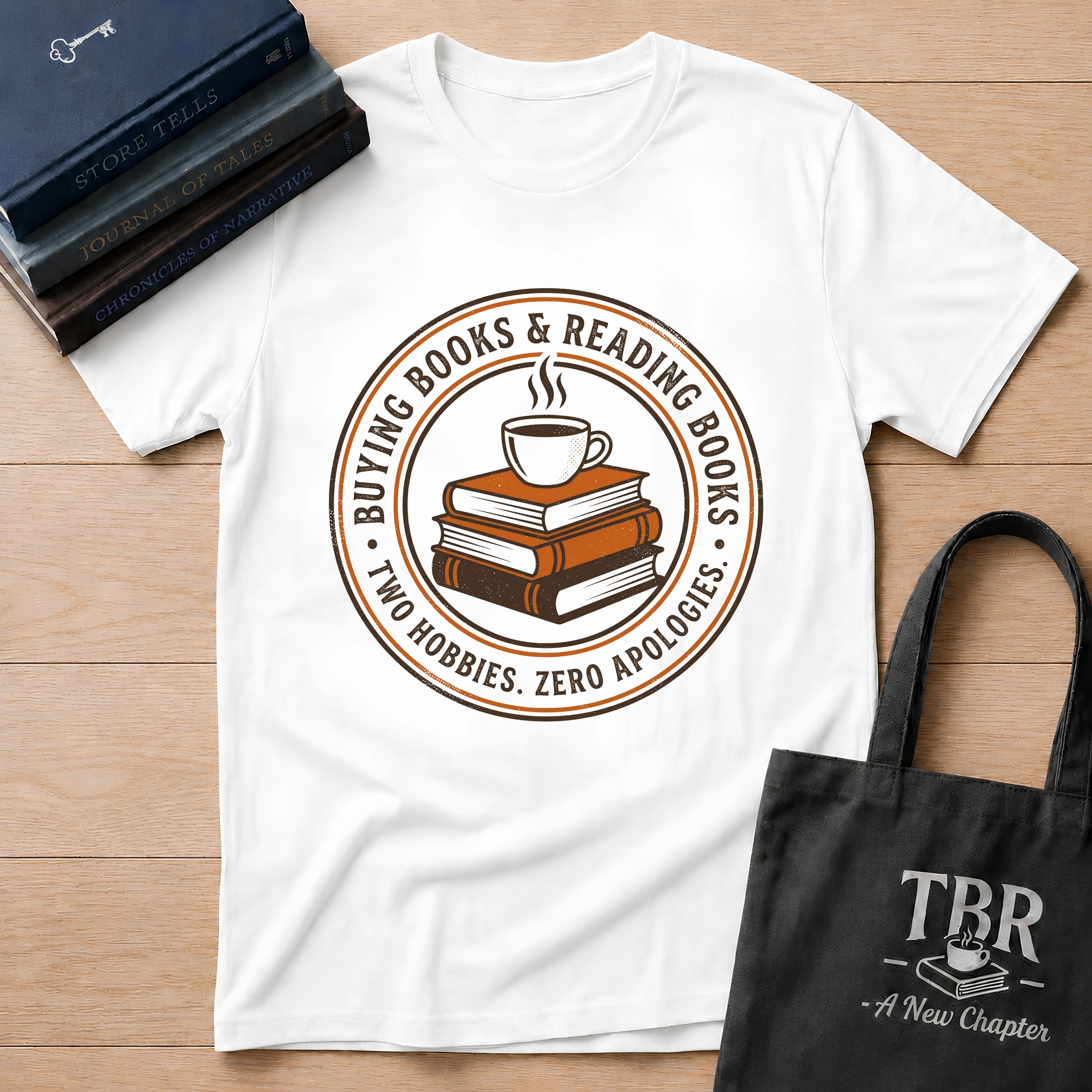 Buying Books And Reading Books Two Hobbies Zero Apologies T-Shirt