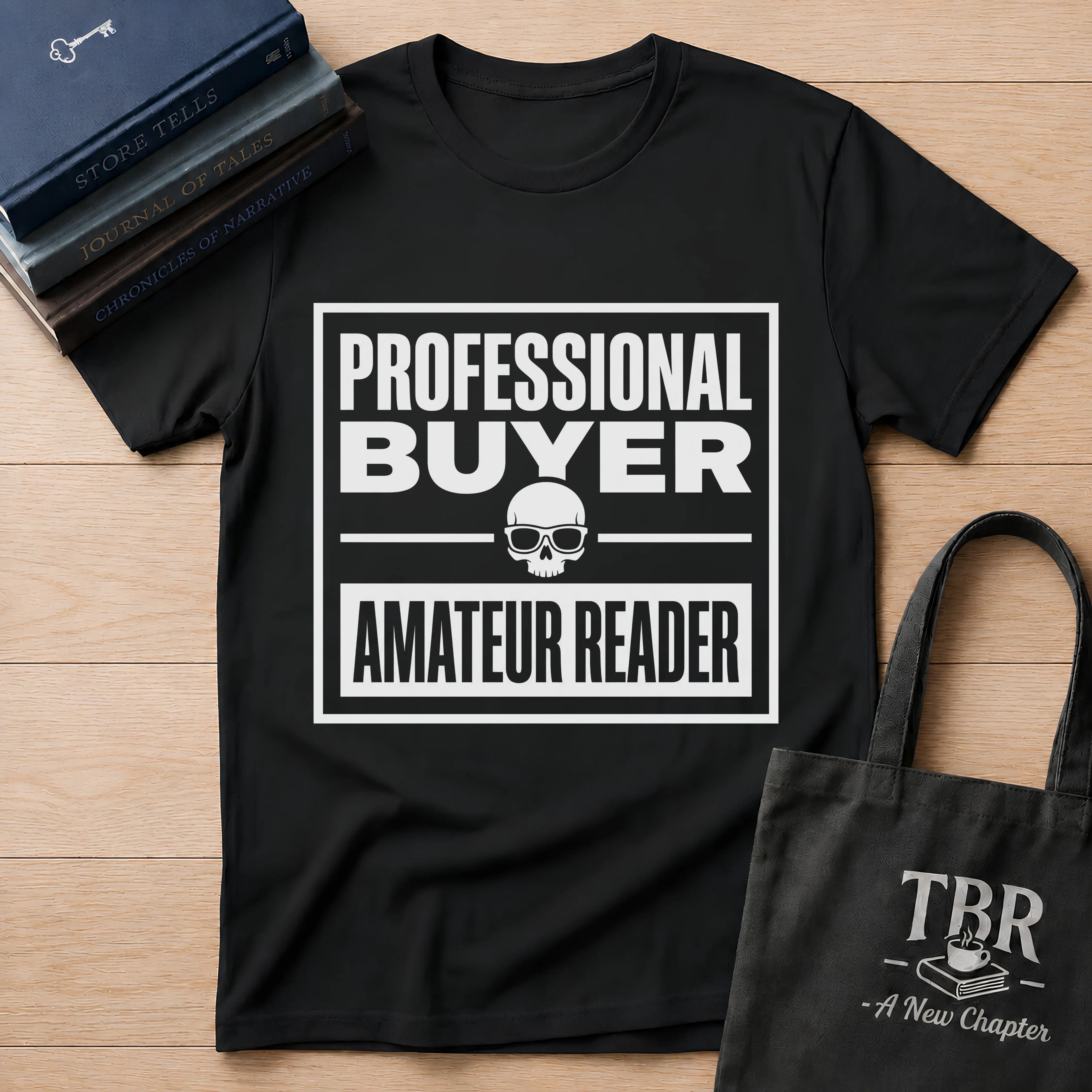 Professional Buyer Amateur Reader - Skull T-Shirt