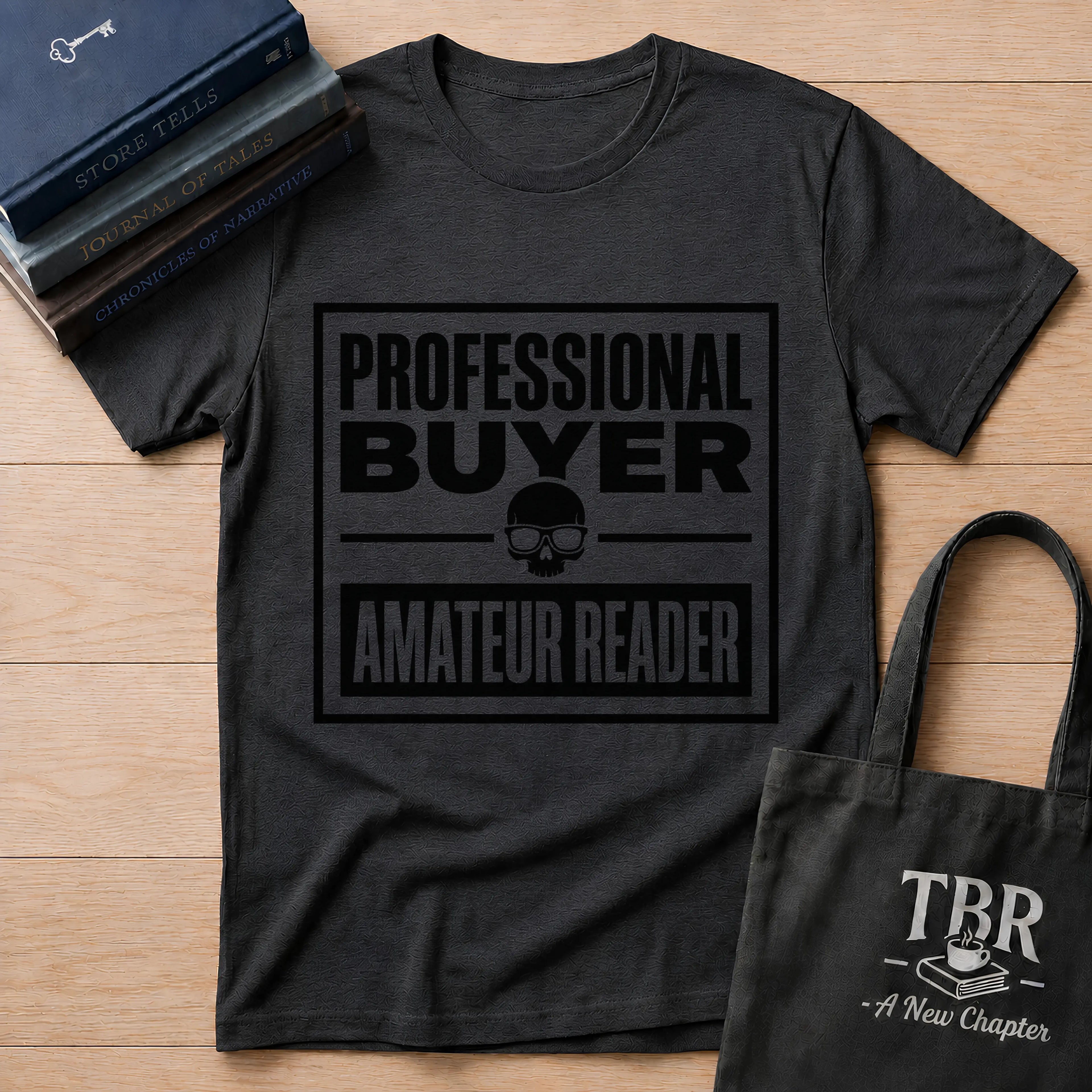 Professional Buyer Amateur Reader - Skull T-Shirt