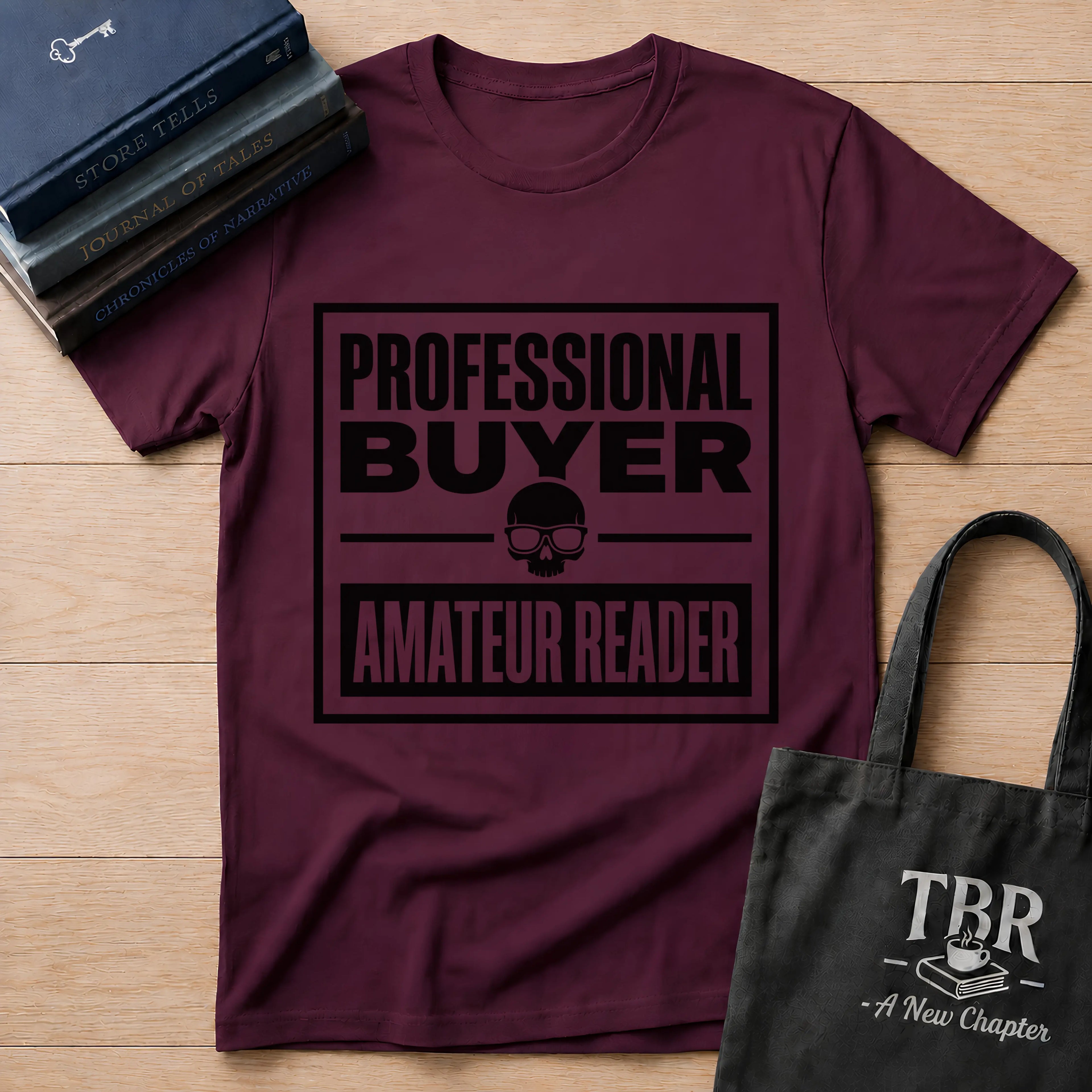 Professional Buyer Amateur Reader - Skull T-Shirt