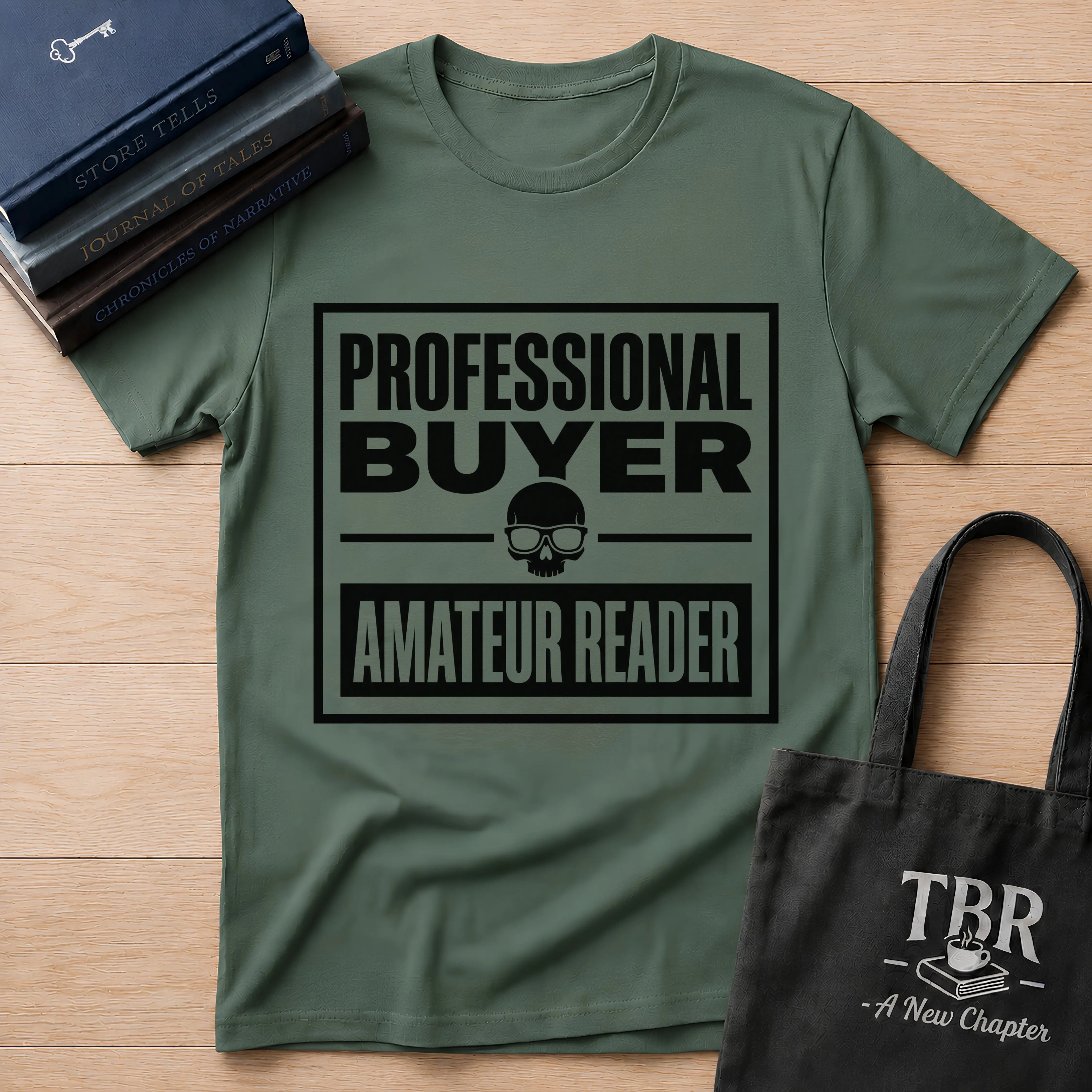 Professional Buyer Amateur Reader - Skull T-Shirt