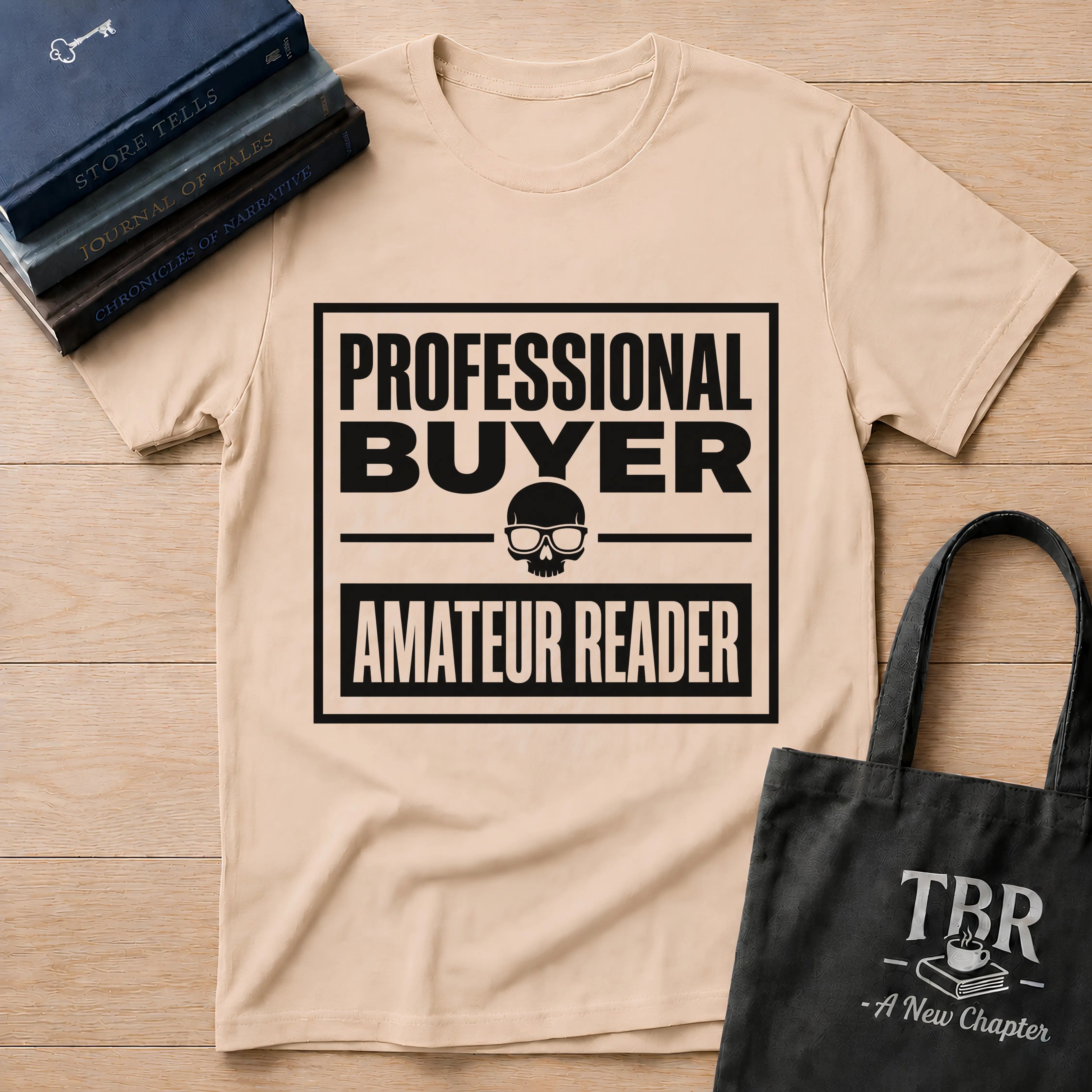 Professional Buyer Amateur Reader - Skull T-Shirt