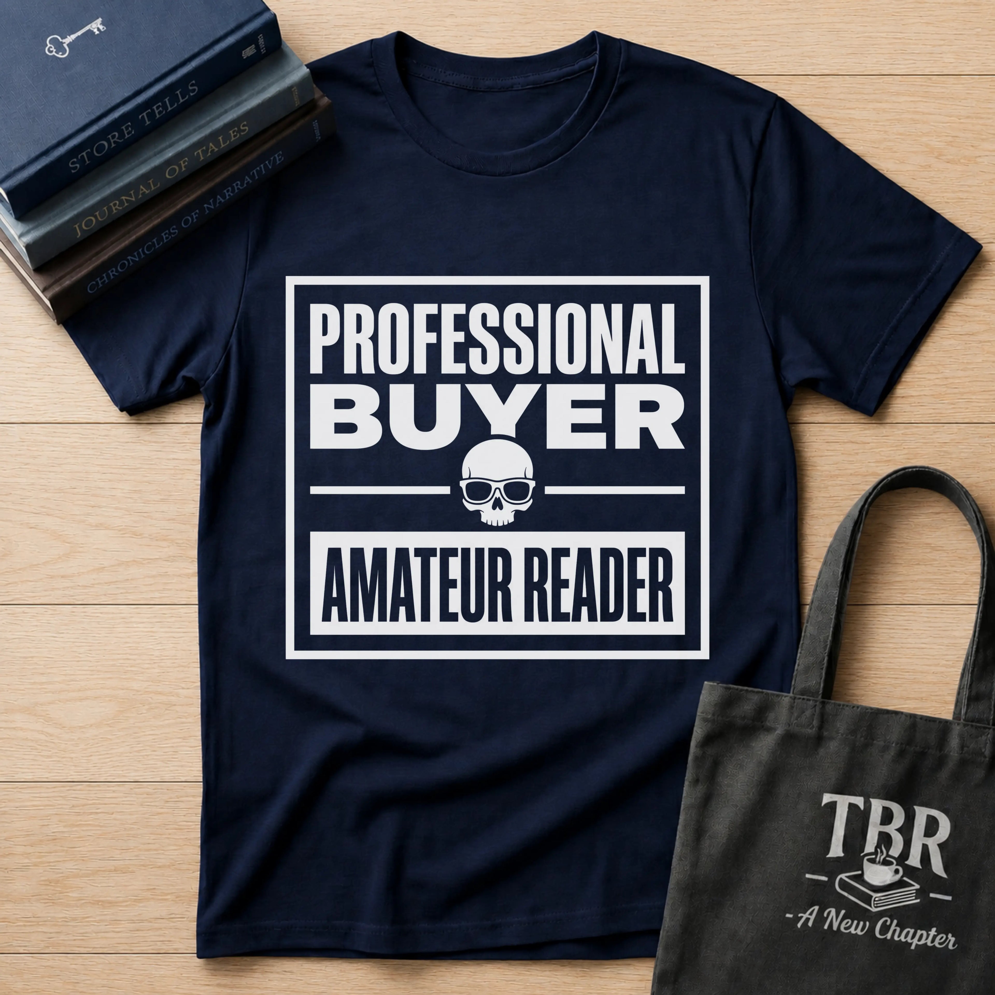 Professional Buyer Amateur Reader - Skull T-Shirt
