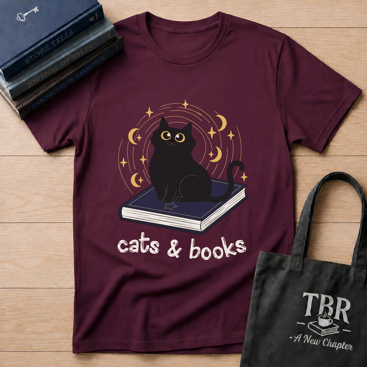 Cats Books T-Shirt